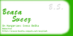 beata svecz business card